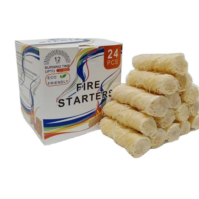 Essential Outdoor Kitchen BBQ Accessories Wood Wool Fire Starters for Camping and Cooking