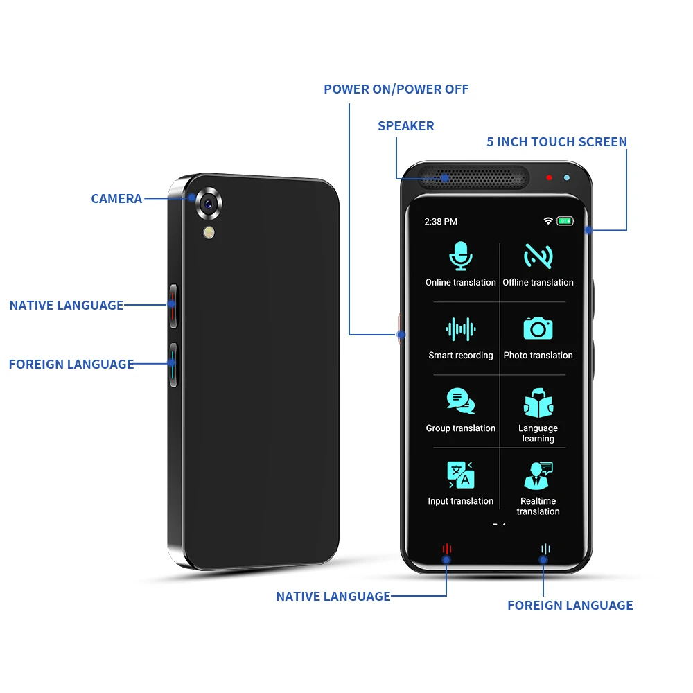 Z6 Photo Translation Built in Battery 1500mah Smart AI Translator Rechargeable Wireless Translation Machine