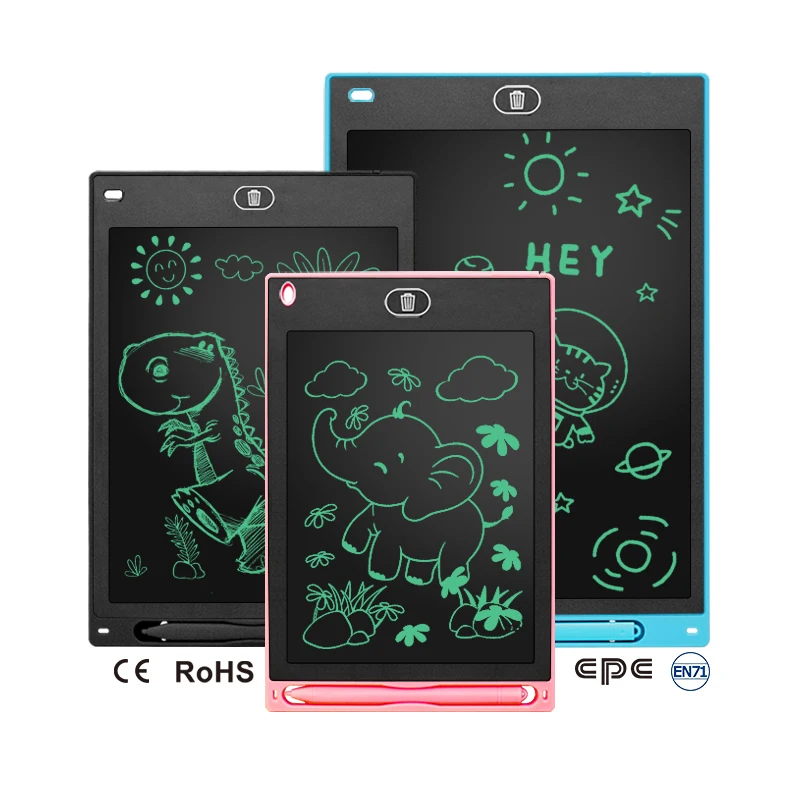 OEM logo CE RoHS EN71 10 12 Inch Kids Digital Electronic Slate Writing  Lcd Pad Tablet Board for Kids