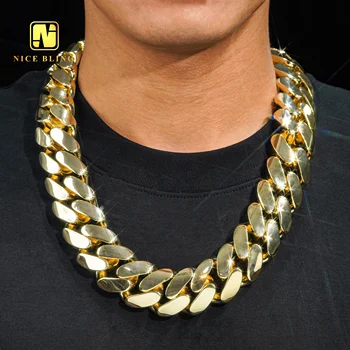 hip hop jewelry fashion luxury and heavy necklace super big cuban necklace 18K gold plated cuban link chain miami cuban link
