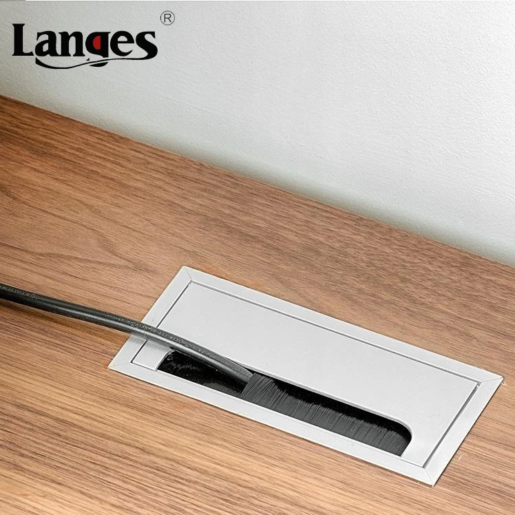 Aluminium Square Office Computer Desk Table Wire Cable Grommet Hole ...