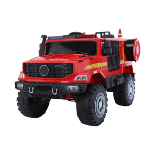 High Quality 4x4 4-Wheel Battery-Powered Unisex Fire Truck Ride-On Plastic Toy for Kids Ages 2-7 Years