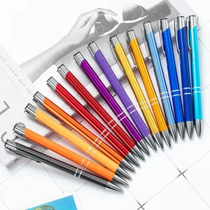 Factory Wholesale Novelty Promotional Gift Metal Ballpoint Pens 1.0mm Nib Engraved LOGO Cheap Stationery for Office & School