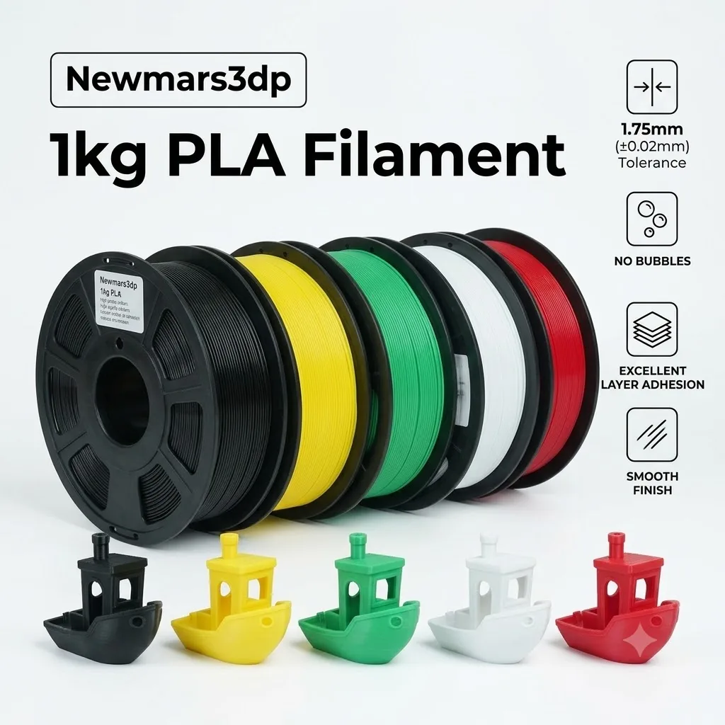 Newmars3dp PLA Filament 1kg 3d Filament for 3d Printer PLA Plastic Rods No Bubble 1.75mm High Toughness Filament for FDM Printer