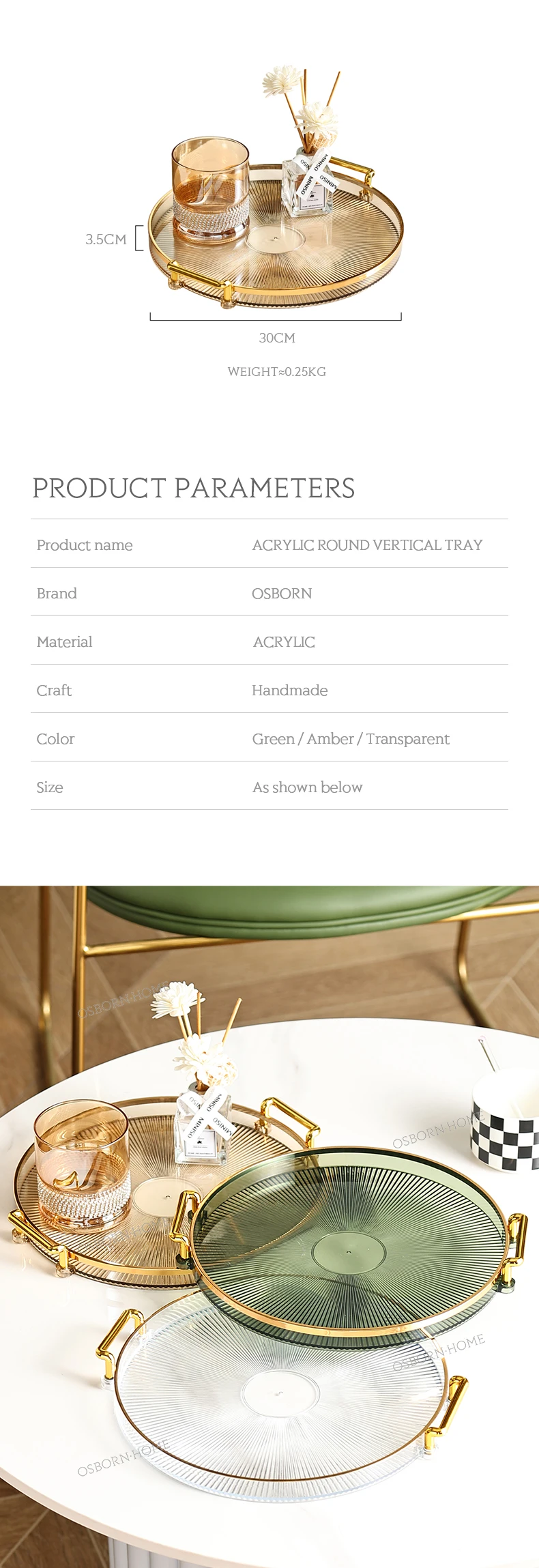 Osborn Storage Table Perfume Vanity Home Decor Acrylic Serving