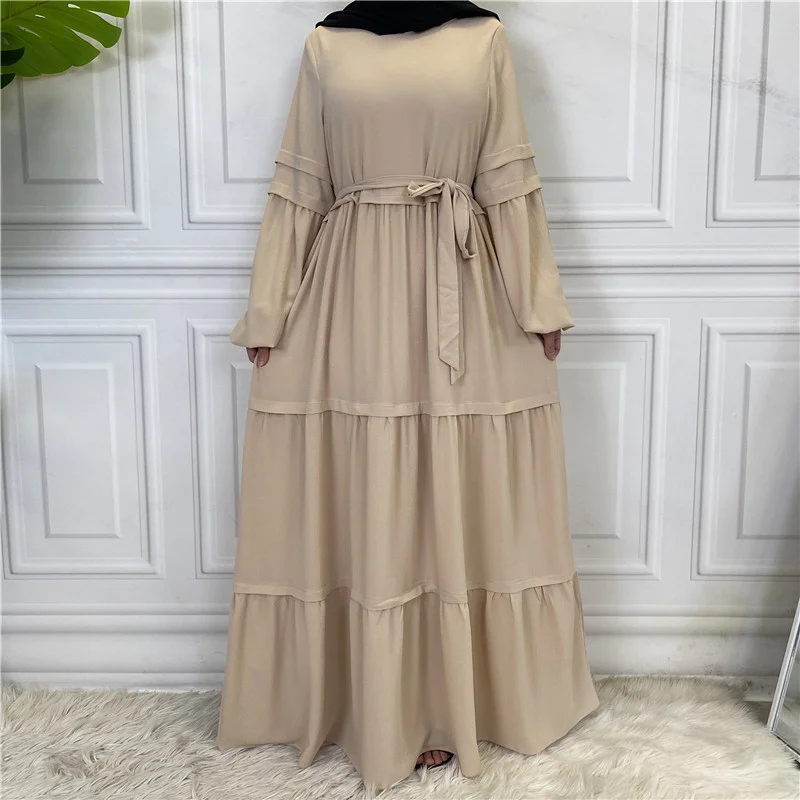 Popular Women Modest Abaya Muslim Dresses Turkish Cuffed Sleeve Dubai ...