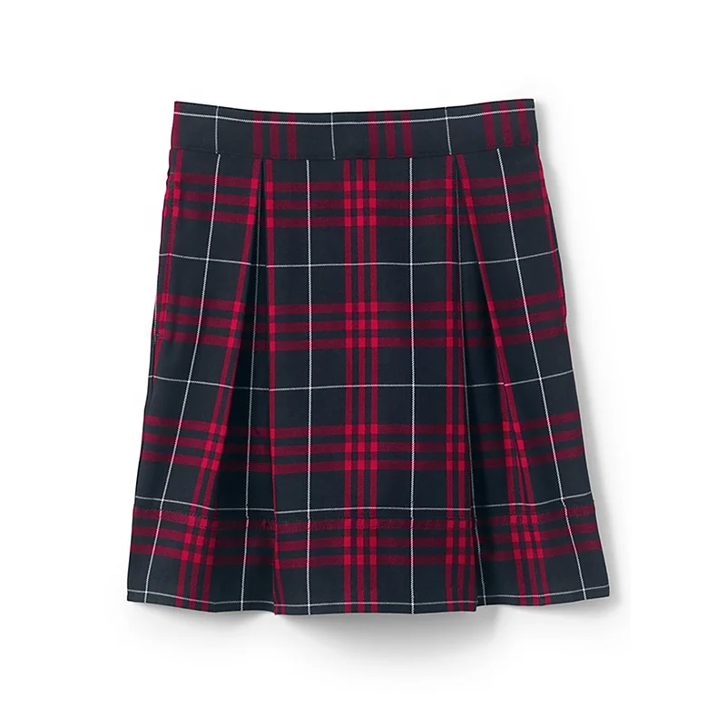 OEM ODM Custom Color Primary School Short Skirt Red Plaid Pleated Panties Skort Schools Uniforms Skirt Design With Picture