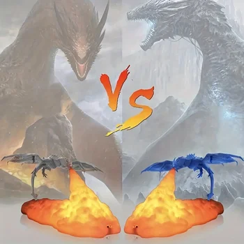 QZOO Factory Custom Fire Dragon Lamps 3D Printed Volcano Dragon Lamps Night Light Desktop Lamp