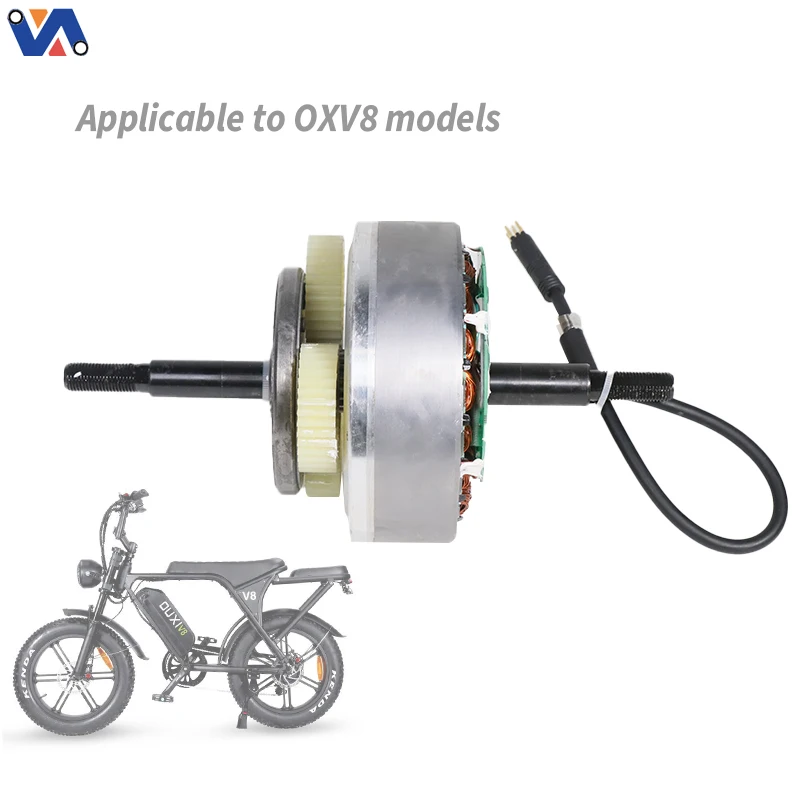 موتور هاب خام اصلی ۵۰۰ واتی برای دوچرخه‌ی الکتریکی OUXI V8 – فقط موتور بدون پیچ‌بندی (بدون رینگ) – خروجی کابل از سمت چپ با پلاگین سیاه GT – موتور داخلی توان‌بخش دوچرخه‌ی الکتریکی OXV8-40D