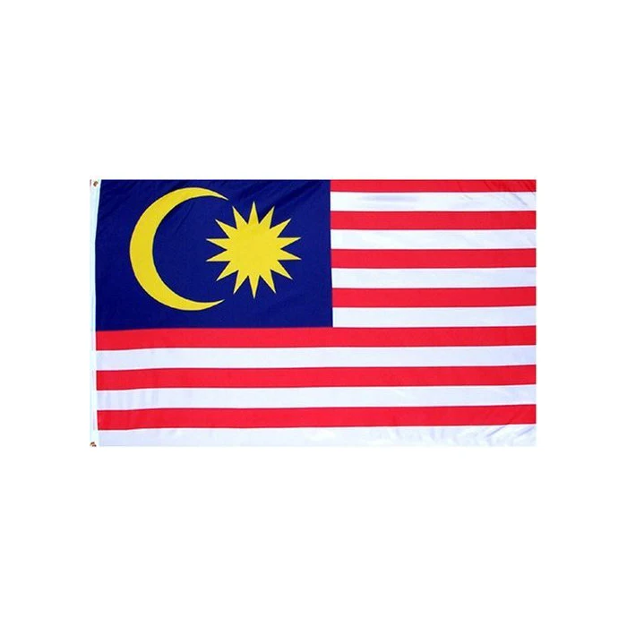 马来西亚国家国旗月个月英尺涤纶印花飞马来西亚国旗旗帜的黄铜垫圈