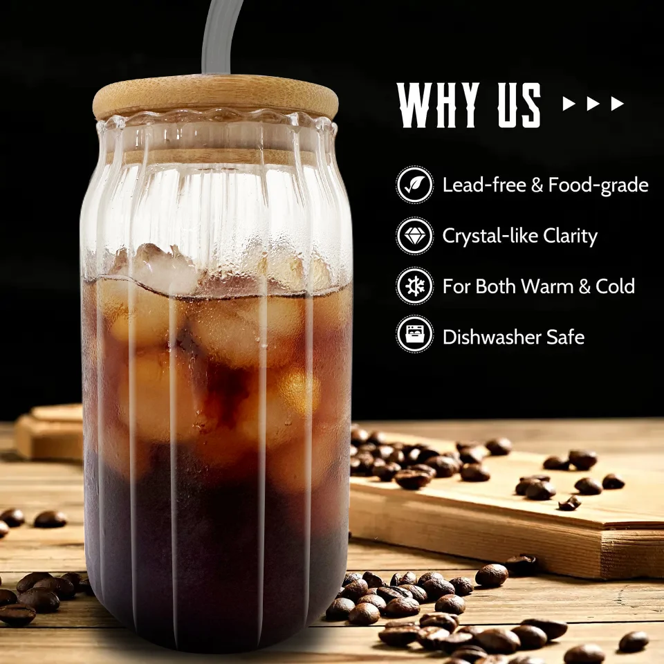 Can Glass, Iced Coffee Glass, Beer Can Glass, Soda Can Glass, Can Glass  with Lid, Iced Coffee Glass, Coffee Coffee Coffee Can Glass