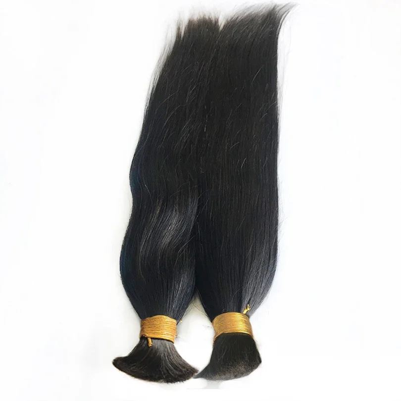 Extension per capelli umani Remy brasiliani lisci e setosi, sfusi, per trecce, neri naturali_voghion.com