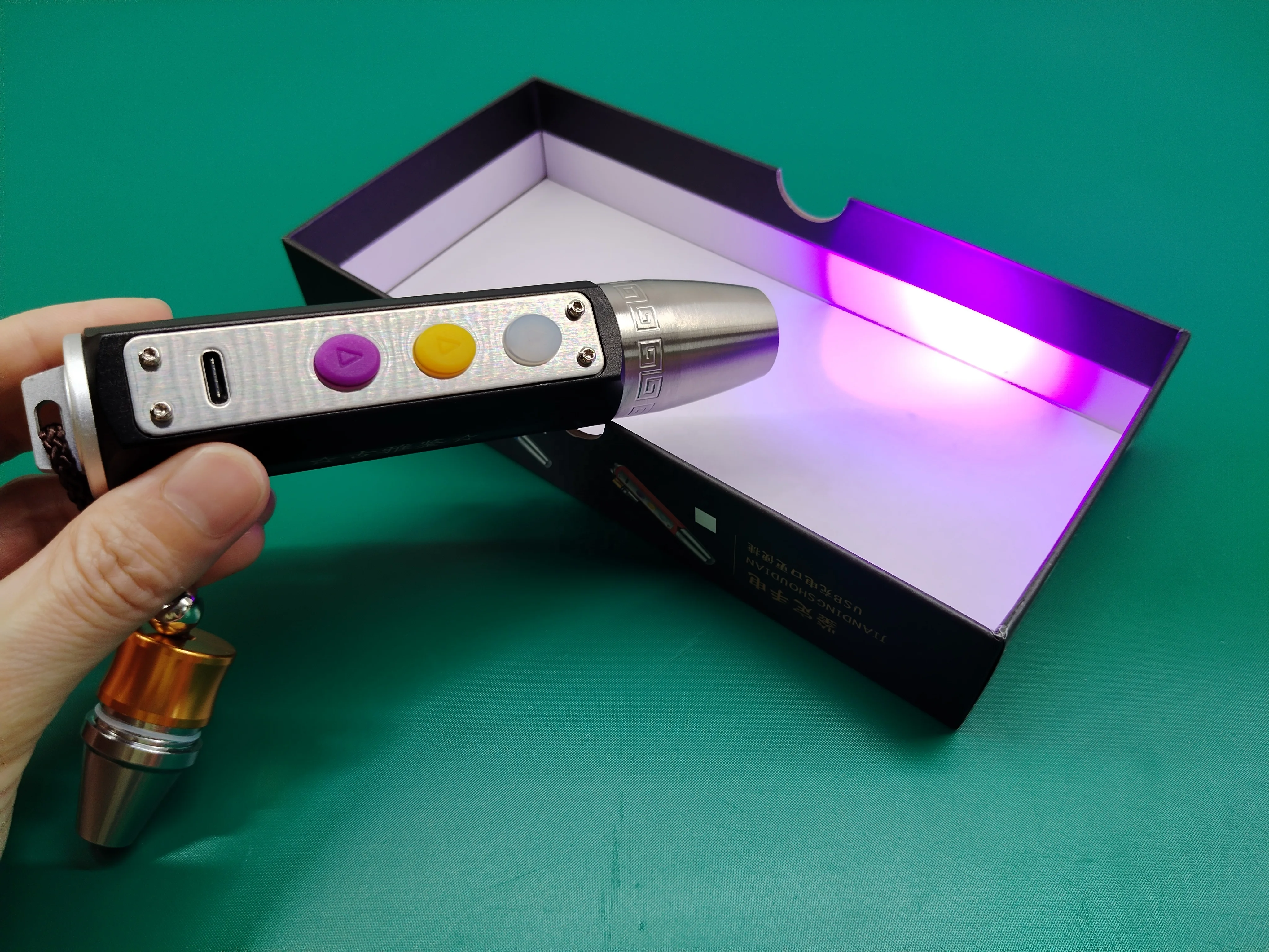 LED Torch Rechargeable Gem Checking Torch With 3 Light Sources UV 395NM LED Flashlight