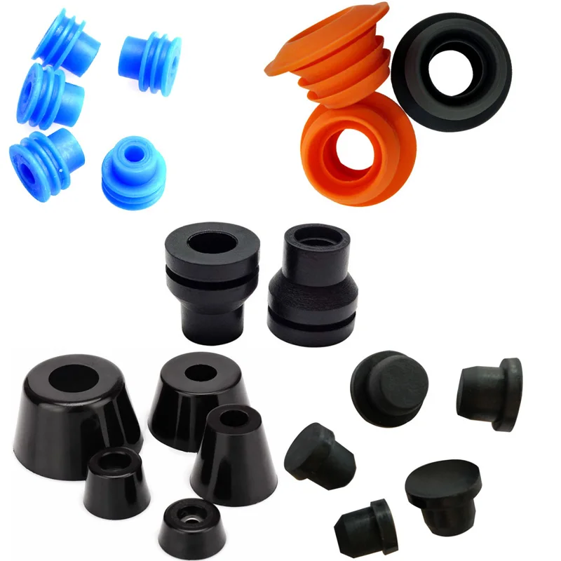 LongCheng Custom Pipe Water Hole End Seal Silicone Rubber Products Bung Dust Cover Plugs Butyl Silicone Rubber Plug Stopper