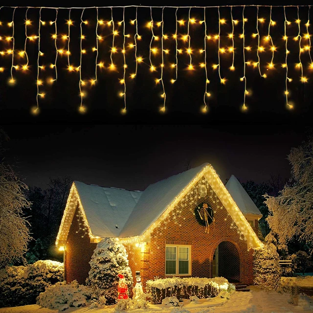Connectable Hanging Fairy String Lights with US/ EU Plug for Valentine Garland Wedding Party Garden Decoration Led Icicle String