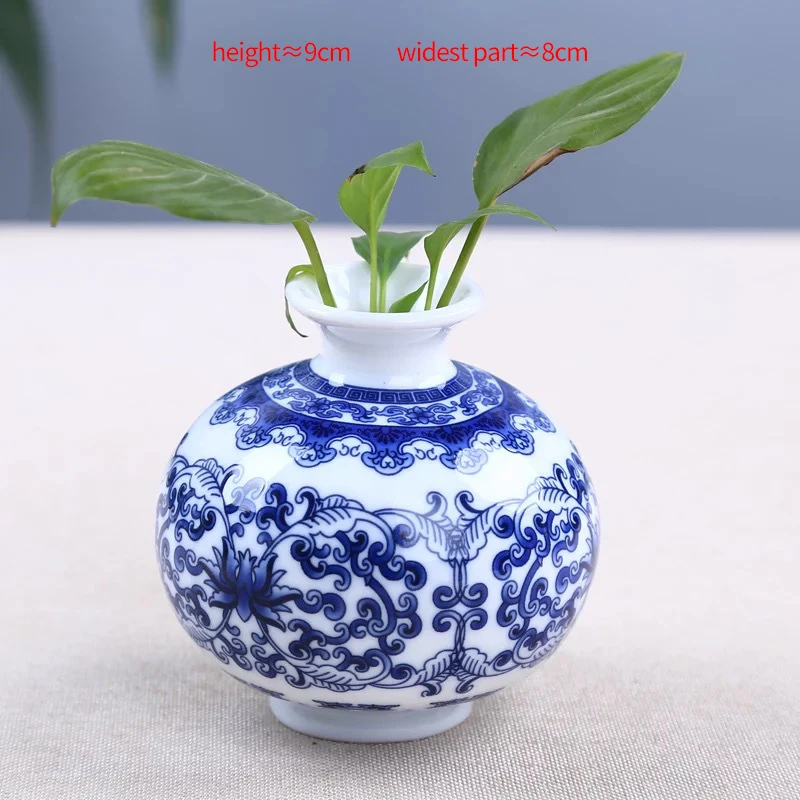 Retro Chinese Style Mini Handmade Blue and White Porcelain Art
