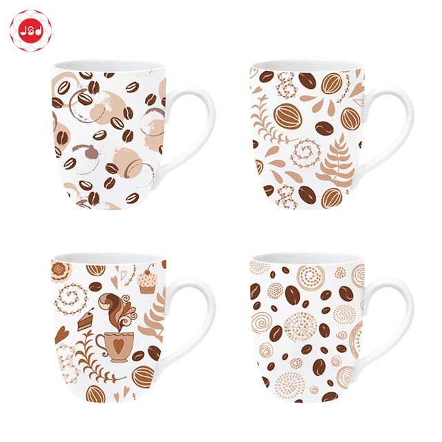 JSD Bulk Order Newest Floral Design Ceramic Coffee Mug With OEM Design