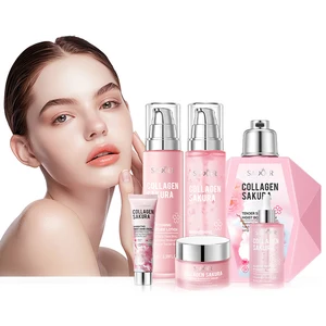 Cherry Blossom Vegan Skincare Series 24K Gold Vitamin C Collagen Whitening Lightening Hydrating Moisturizing Hyaluronic Acid