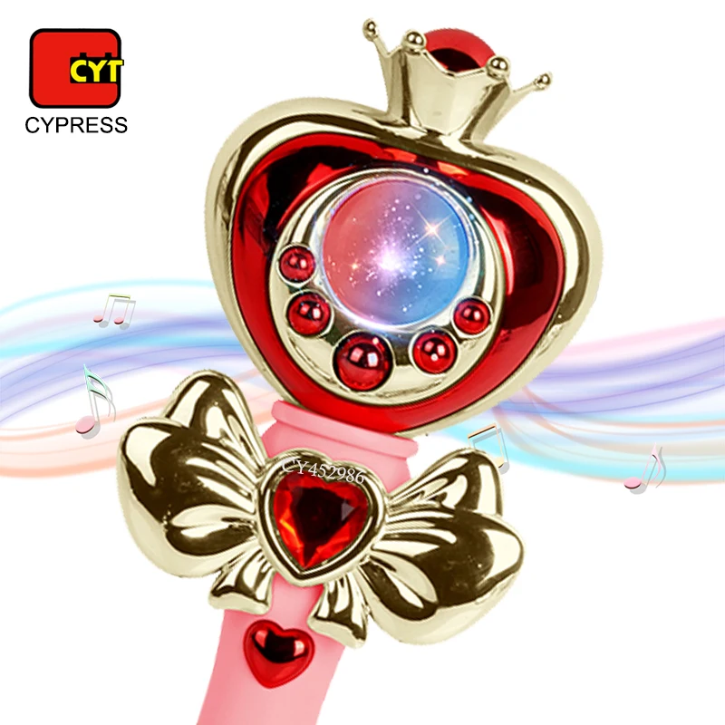 New Design Light up Toy Magic Moon Princess Wand Flashing LED Fairy Wands With Music for Girls