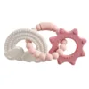 Bracelet à deux anneaux en Silicone, nuage arc-en-ciel pentagramme rouge