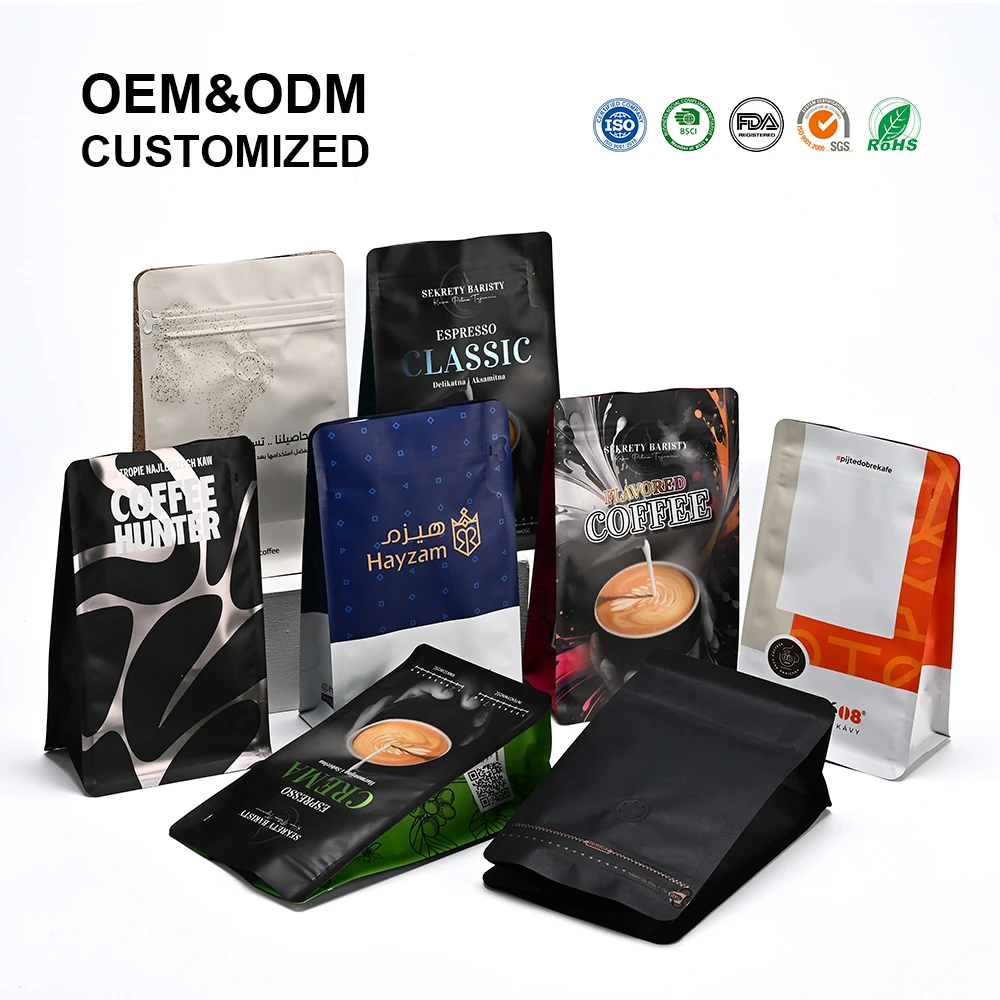 Wholesale Vibrant Print-Ready Plastic Coffee Bags Sturdy Zip Seal for Independent Coffee Roaster Branding & Urban Café Inventory