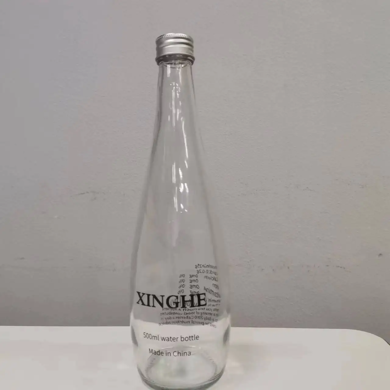 500ml Custom Logo Silk Print Glass Water Bottle Transparent Luxury Juice Mineral Water Glass Bottle