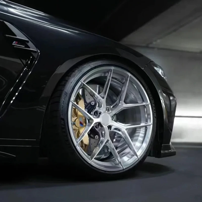 16-26 Inch Forged Aluminum Alloy Wheel Rim Monoblock Multi-Spoke 5x112 5x114.3 5x120 Hub Polished