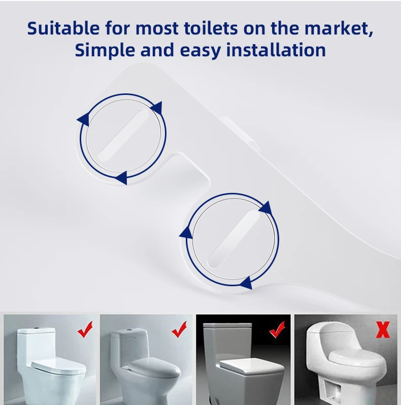 Modern Fresh Water Non-electric Bidet Sprayer OEM/ODM Ultra-Slim Shattaf Bathroom Retractable Dual Nozzle Bidet Attachment factory