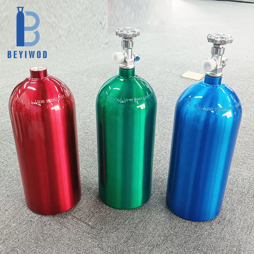 20LB 10LB USA Standard DOT3AL, ISO CE Approved  Aluminum  Oxygen Bottle  Refillable Gas Cylinder for Race Part