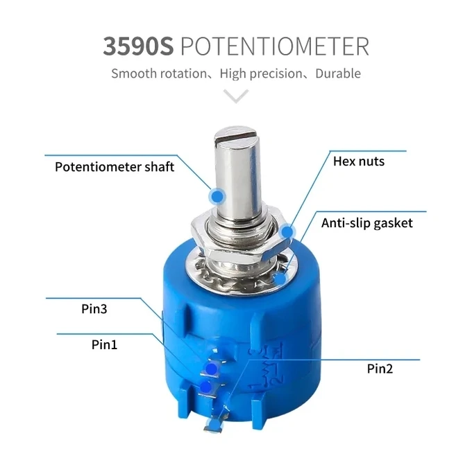 BONENS Ip67 100k Waterproof Precision Multi-turn Wirewound Potentiometer 3590S Ohm Potentiometers