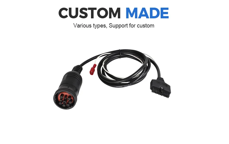 product molex 30 factory 22pin male j1939 9pin male plug connector obd2 obdii code reader eld cable-4