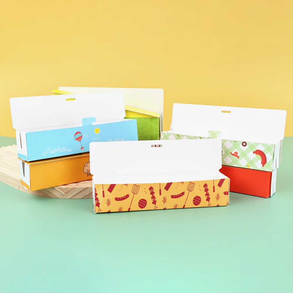 Digital Printing Food Grade Box Eco-Friendly Custom Food Box Fried Chicken Hamburger Hot Dog Box