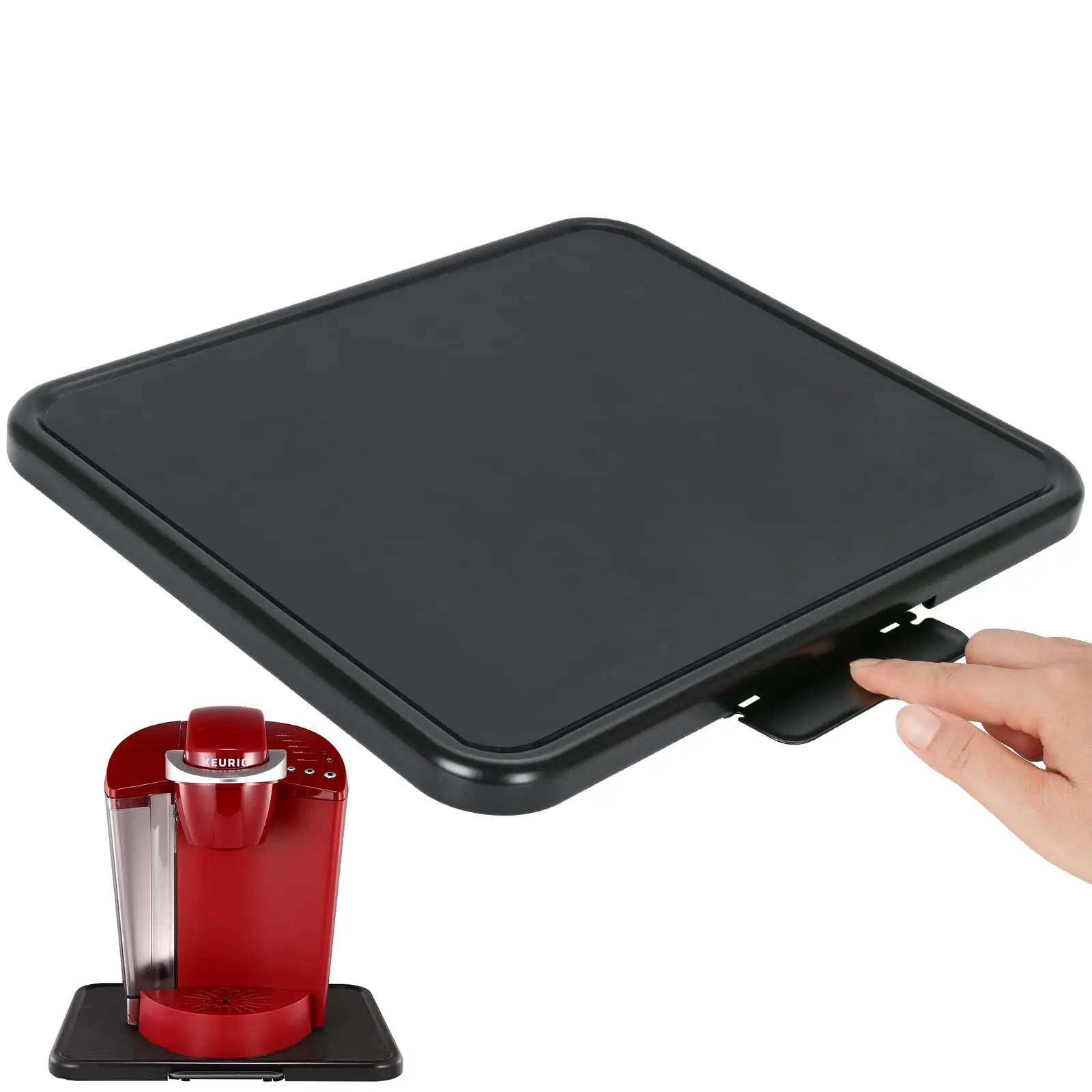 Large Load Capacity ABS Counter Slider Black Square Appliance Sliding Tray  For Coffee Maker - Buy Large Load Capacity ABS Counter Slider Black Square  Appliance Sliding Tray For Coffee Maker Product on
