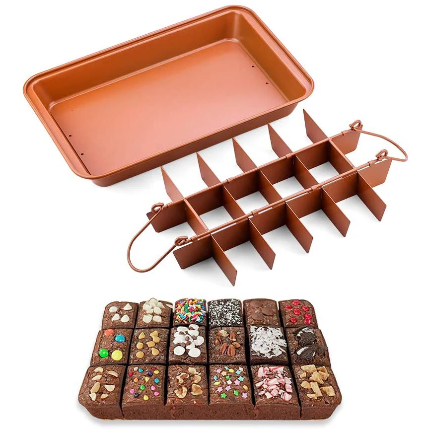 Brownie Cake Baking Tray,Brownie Pan Tin with Dividers,Bakeware Tools Cake  Pan Mold, Heavy-duty Divided Brownie Tray,18-Cavity,Cake Pan Size  31*20*5.2CM | Lazada PH