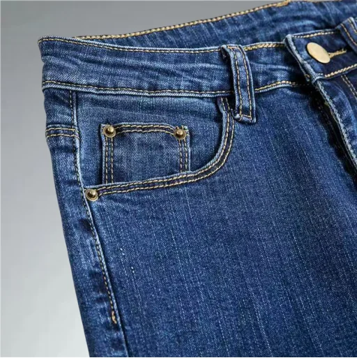 Custom European Fashion Female Denim Pants 3 Color Women High Waist Skinny Jeans