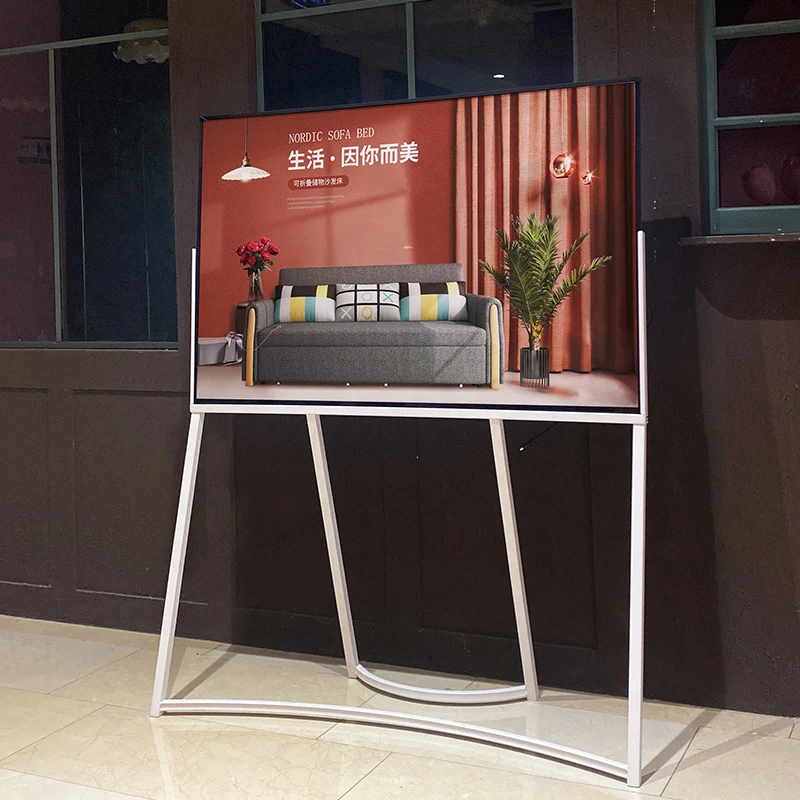 Restaurant in store advertising board display battery powered mobile moveable portable digital signage