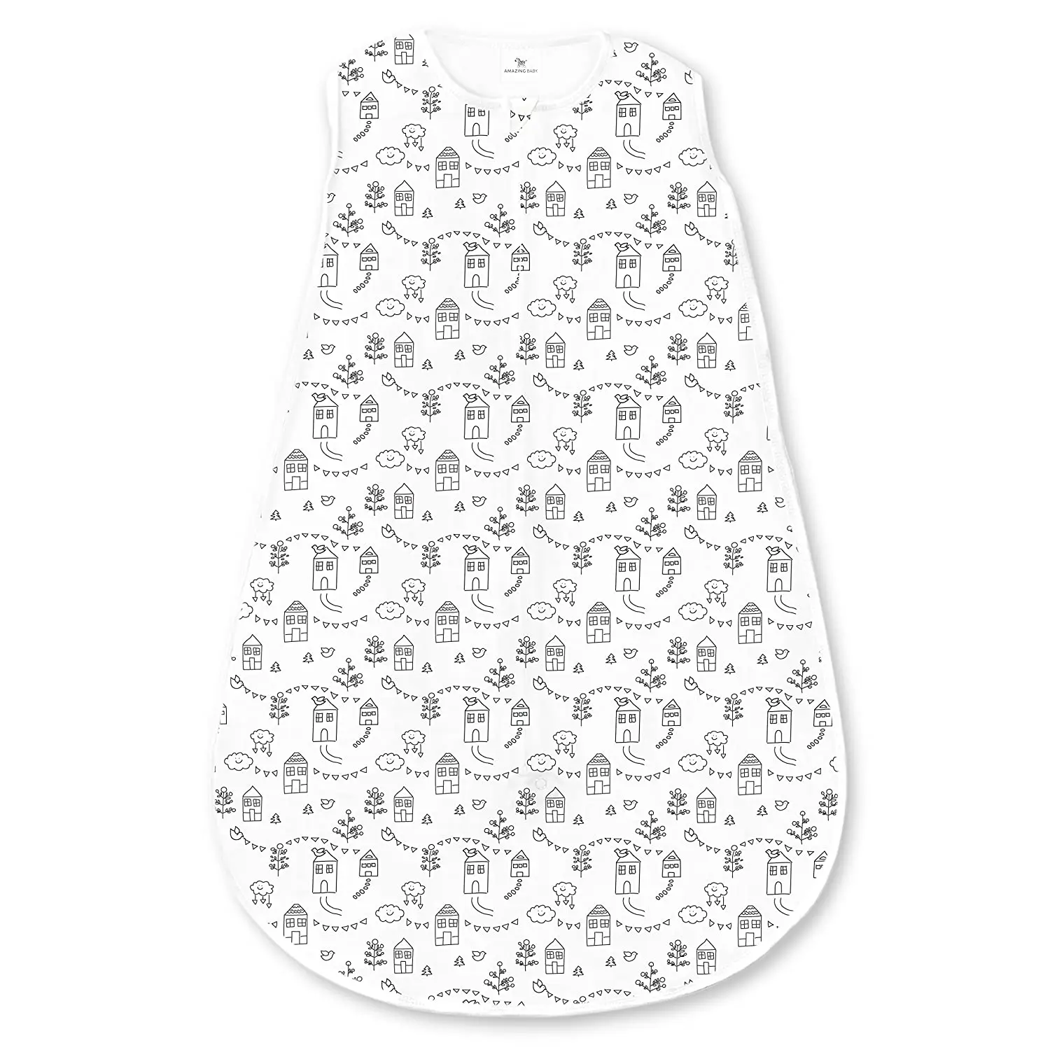 Стильный детский хлопковый спальный мешок с двухсторонней молнией, легко надевается и снимается