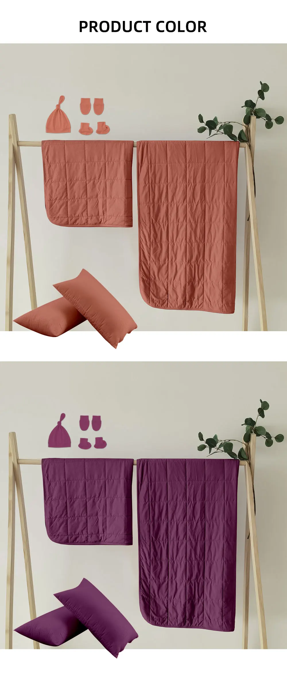 57*40inch Bamboo Quilted Baby Blanket Autumn Winter Cover Quilt Newborn