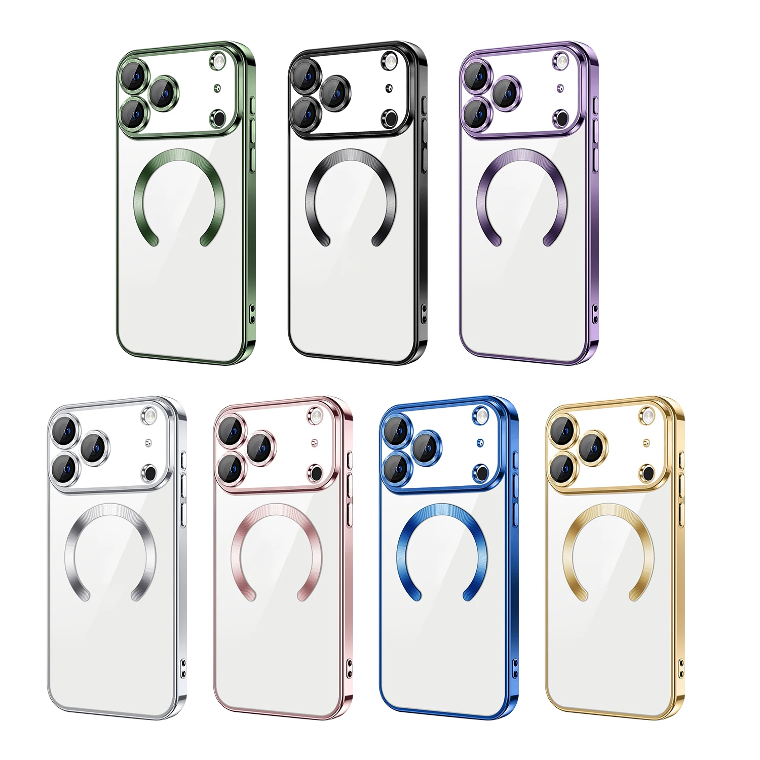 For iPhone 17 Pro Max Strong Magnetic With Built in Lens Protector Accept Wireless Charging Phone Cover Fundas for IPhone17air