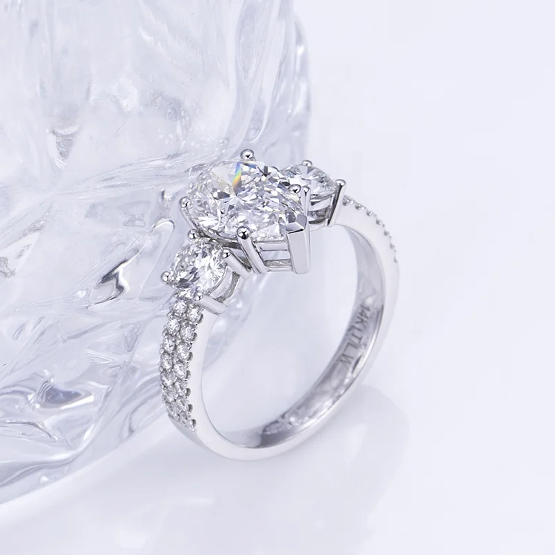 14k White Gold 2ct Pear Cut Igi Lab Diamond Ring Wedding Diamond ...