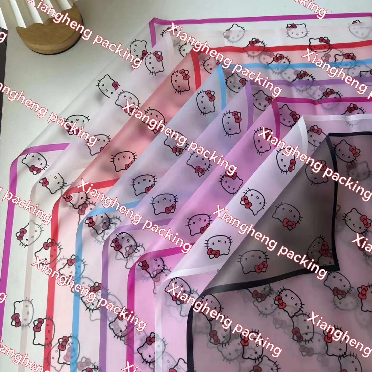 Xiang Heng Factory Direct Sale Hot New Original Floral Kati Kitten Flower Bouquet Wrapping Paper Gift Decoration Ins High Sense