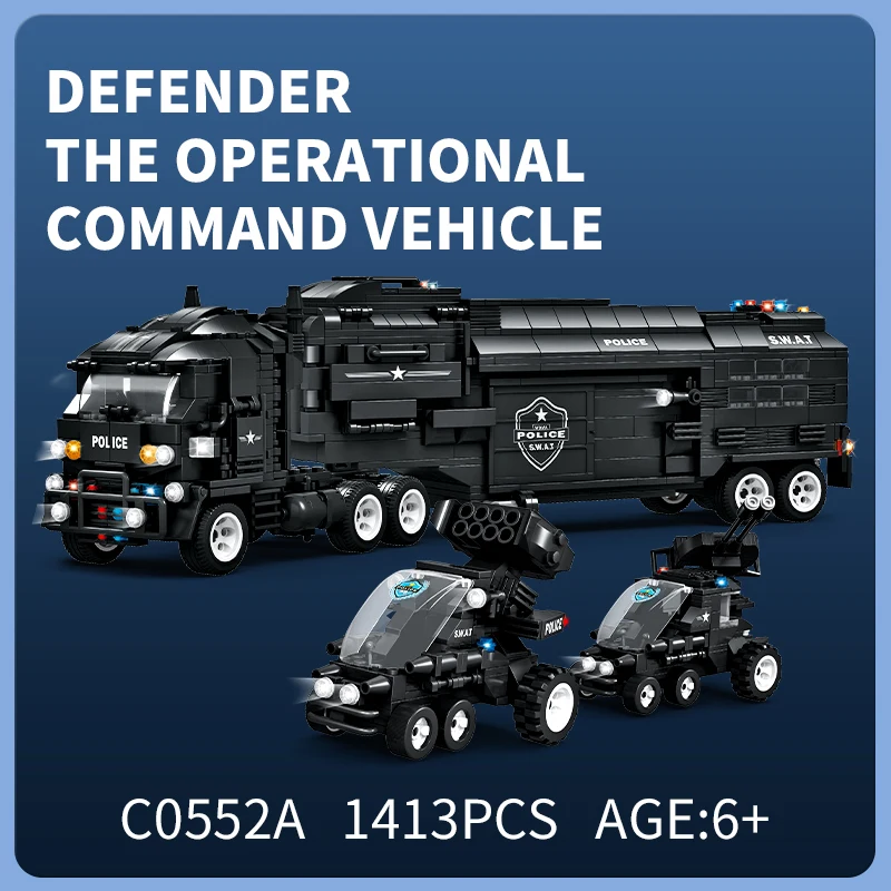 Woma Factory City Car Building Blocks Set Toys for SWAT Corps Anti Riot Force Police (C0552)