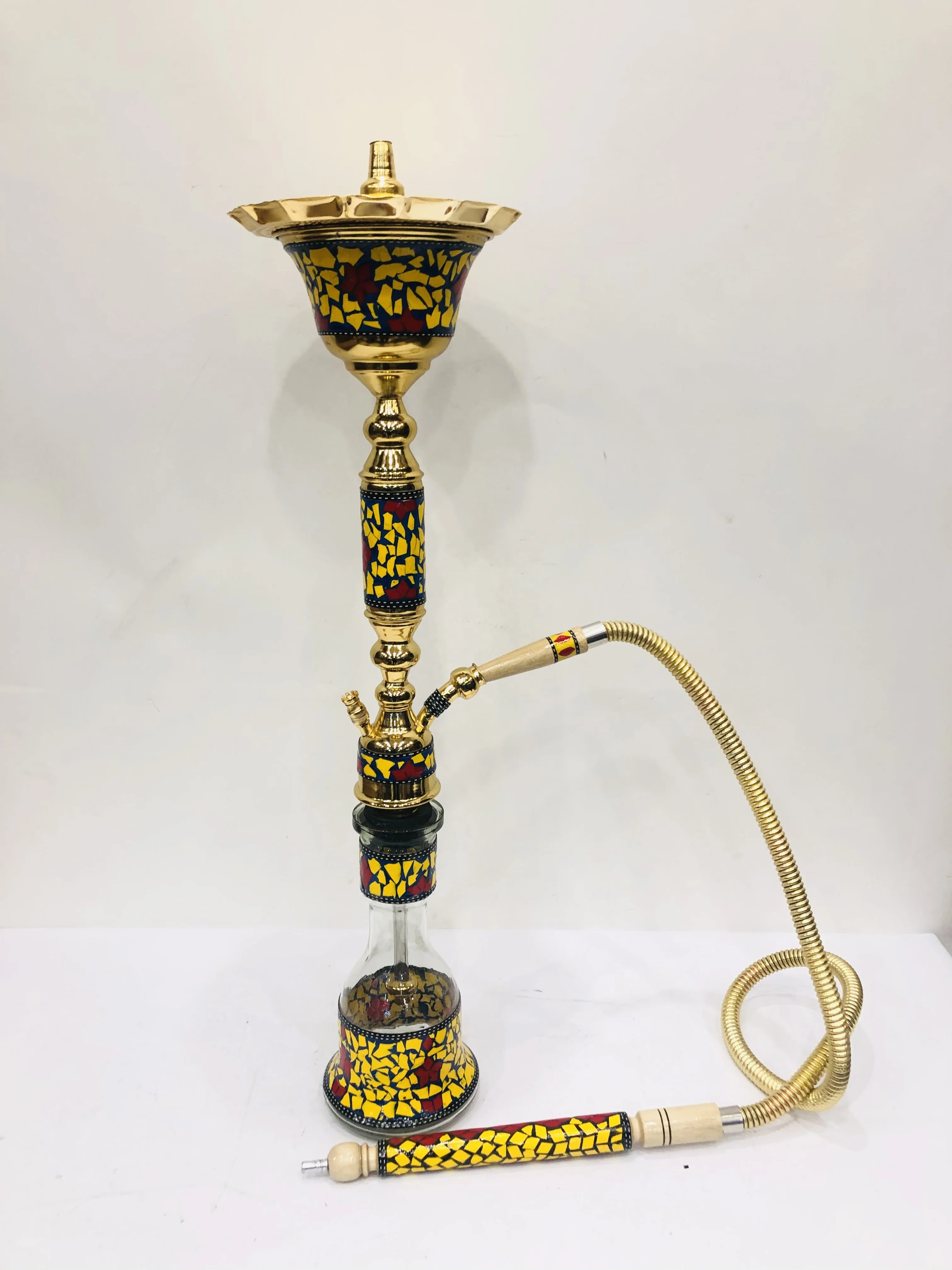 2025 Mother of Pearl Color Stainless Farida Hookahs Gold Plated Mother of Pearl Decorative Hookahs