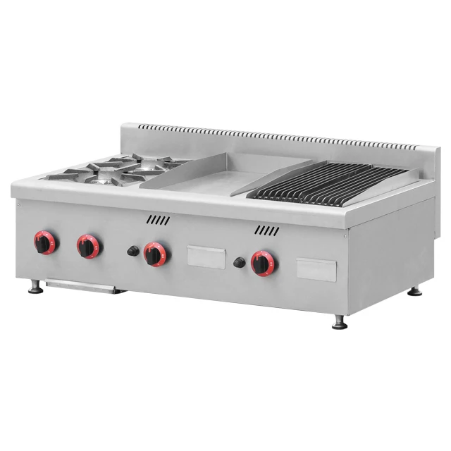 Tabletop Cooking Range Stainless Steel Griddle Gas Lava Rock Grill - China  Griddle, Kitchen Equipment