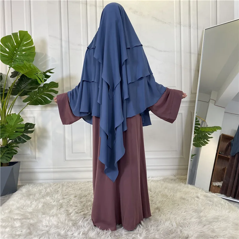 Khimar hijab à enfiler Malaisien haut jilbab pour femme musulmane voilée KH100 (Bleu Pastel Khimar hijab à enfiler Malaisien haut jilbab pour femme musulmane voilée KH100 (Bleu Pastel
