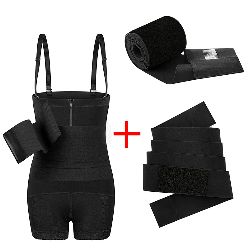 ZOYIAME Bodysuit Shapewear Removable Waist Wrap Tummy Control High Compression Body Shaper