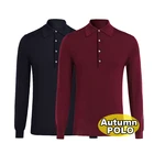 Sweater Polo Wool Sweater Men New Design Fashion Custom Autumn Knit Casual Pullover Sweater Men's Long Sleeve Wool Polo Shirt Sweater