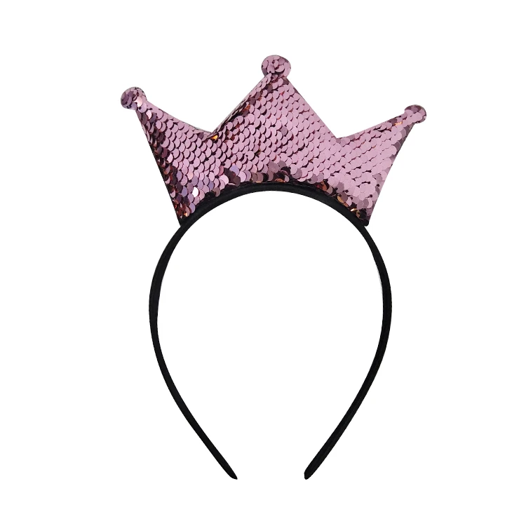 
 Блестящая повязка на голову, украшение для детской вечеринки, блестящая корона, повязка на голову, блестящая, двусторонняя  