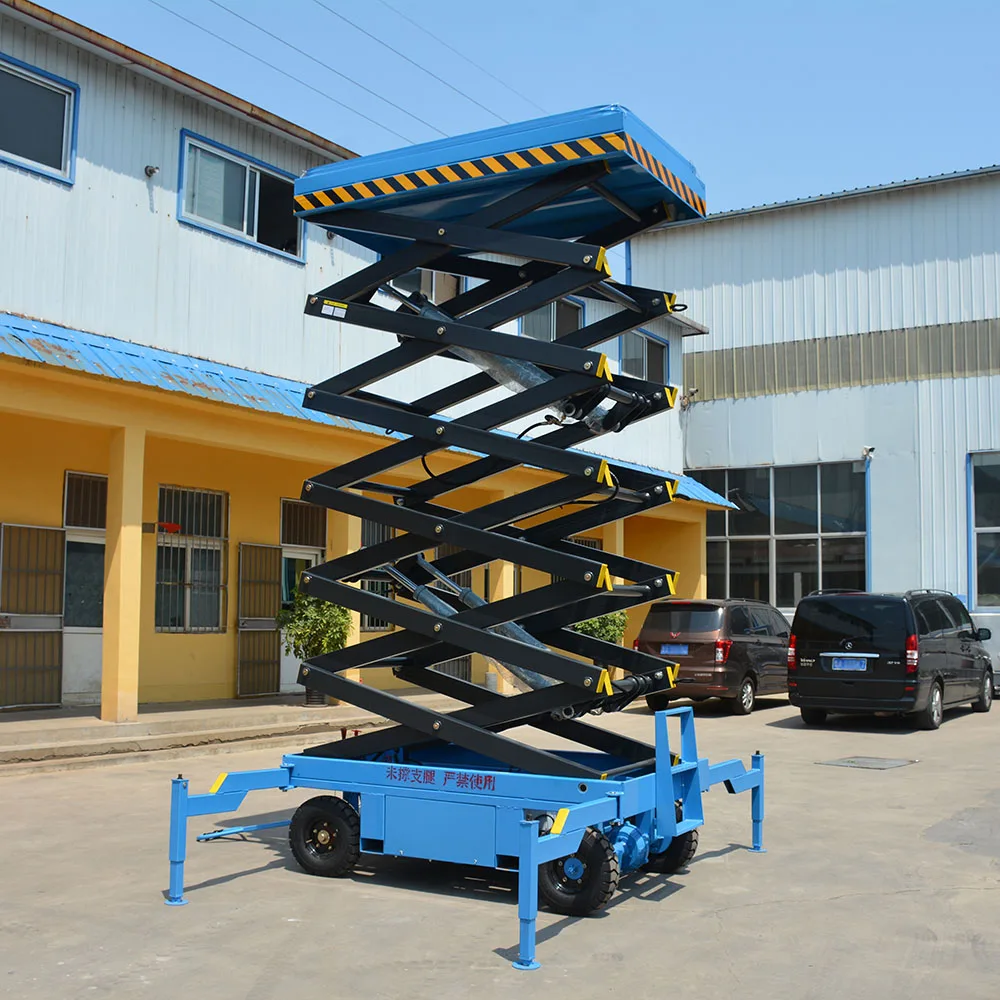 Гидравлический мобильный ножничный подъемник с аккумулятором, электрический мужской подъемник с электропитанием, оборудование для воздушной рабочей платформы, заводская цена