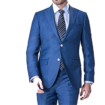 Bespoke Men Custom Suit 100% Wool Super 150'S Italian Fabric Full Canvas High Quality Pant Coat Design Wedding Suits Pictures